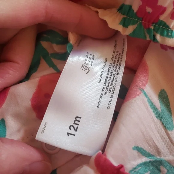 Carter's 12M hat romper floral fruit set outfit baby girl - Picture 5 of 5